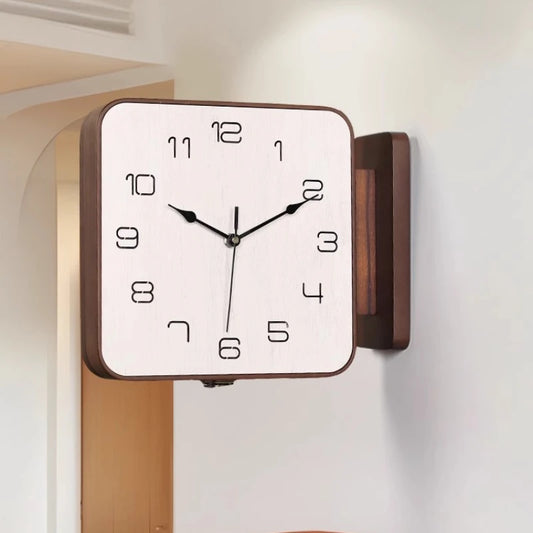 2025 Modern Dual-Sided Wall Clock Minimalist Corner Hanging Timepiece Contemporary Silent Non-Ticking Pendulum Living Room Decor