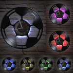 Horloge Murale Vinyle Football — Décoration Disque Vinyle pour Fan de Foot - Vignette | La Belle Horloge