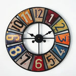 Horloge Murale Vintage Américaine 60 cm — Motif Plaques d'Immatriculation - Vignette | La Belle Horloge
