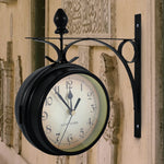 Horloge de Gare Double Face Rétro Vintage avec Potence - Vignette | La Belle Horloge
