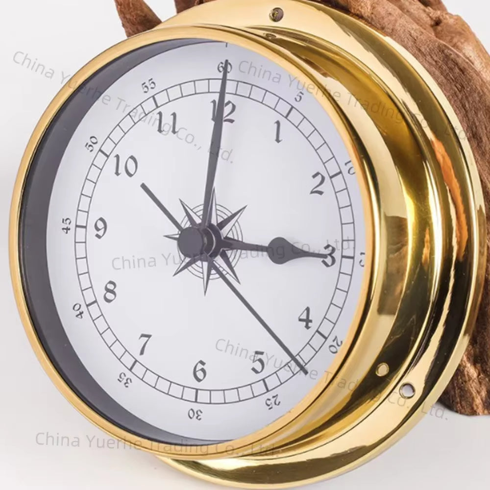 Rtcx-Clock, Wall Mounted Tester Copper Shell Marine for Weather Station, Wall Hanging Boat Using Clock, 98Mm 115Mm 145Mm