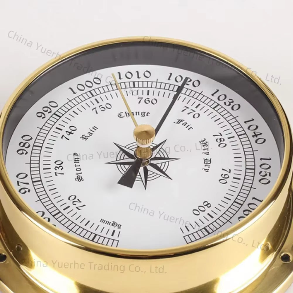 Rtcx-Clock, Wall Mounted Tester Copper Shell Marine for Weather Station, Wall Hanging Boat Using Clock, 98Mm 115Mm 145Mm