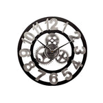 Horloge Murale Industrielle "Vintage Gear" – Bois Artisanal & Design Steampunk - Vignette | La Belle Horloge
