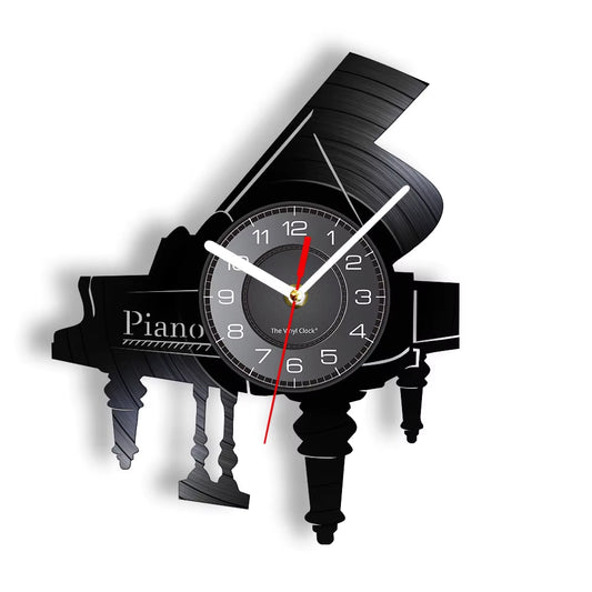 Musical Instrument Piano Wall Clock Musical Notes Melody Grand Piano Sheet Music Vinyl Record Wall Clock Pianist Musicians Gift