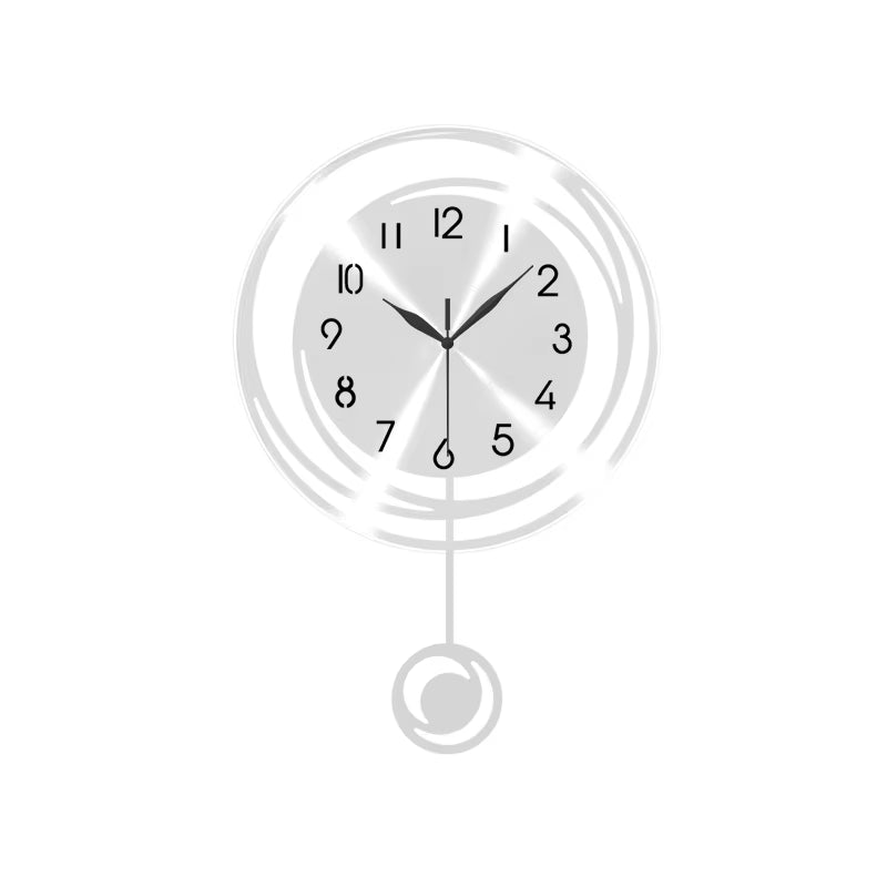 Circular Hollow Swinging Wall Clock with Arabic Numeral Scale Clock, Living Room, Bedroom, Office, Home Decoration Clock