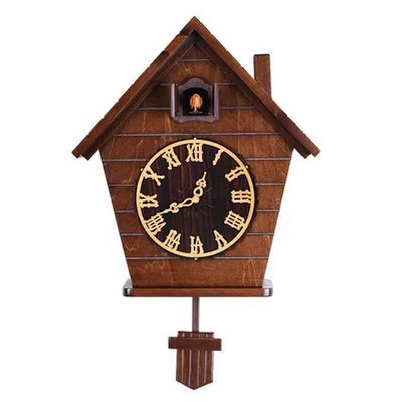 Vintage Cuckoo Clock Pendulum Large Wall Clock Wood 3D Bird Silent Timer Home Bedroom Kids Room House Living Room Decoration