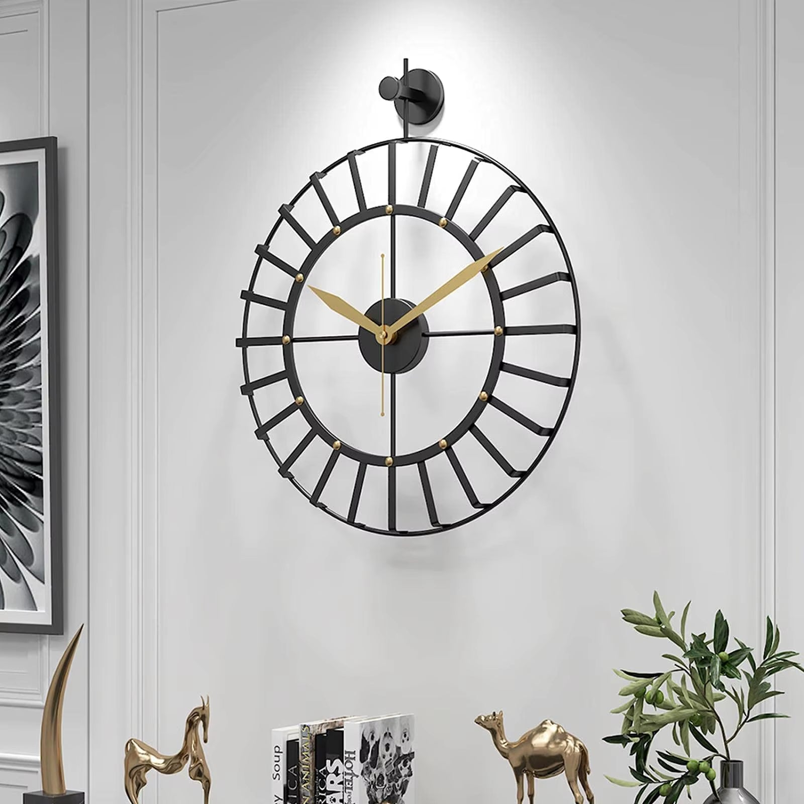Horloge Murale Silencieuse Créative De 50Cm, Balayage Précis Des Secondes, Horloges D'Art Murales Silencieuses, Salon, Chambre À Coucher, Bureau, Bibliothèque, Décorations Murales