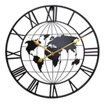 Horloge industrielle murale  – Design Mappemonde & Chiffres Romains - Vignette | La Belle Horloge