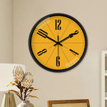 Horloge Murale "Solaire" – Design Graphique Jaune & Style Rétro Moderne - Vignette | La Belle Horloge
