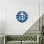 Horloge Murale "Rivière" – Design Ancre Marine & Texture Bois Vintage - Vignette | La Belle Horloge
