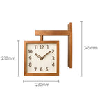 Horloge d'Angle Double Face en Bois – Design Carré Minimaliste - Vignette | La Belle Horloge