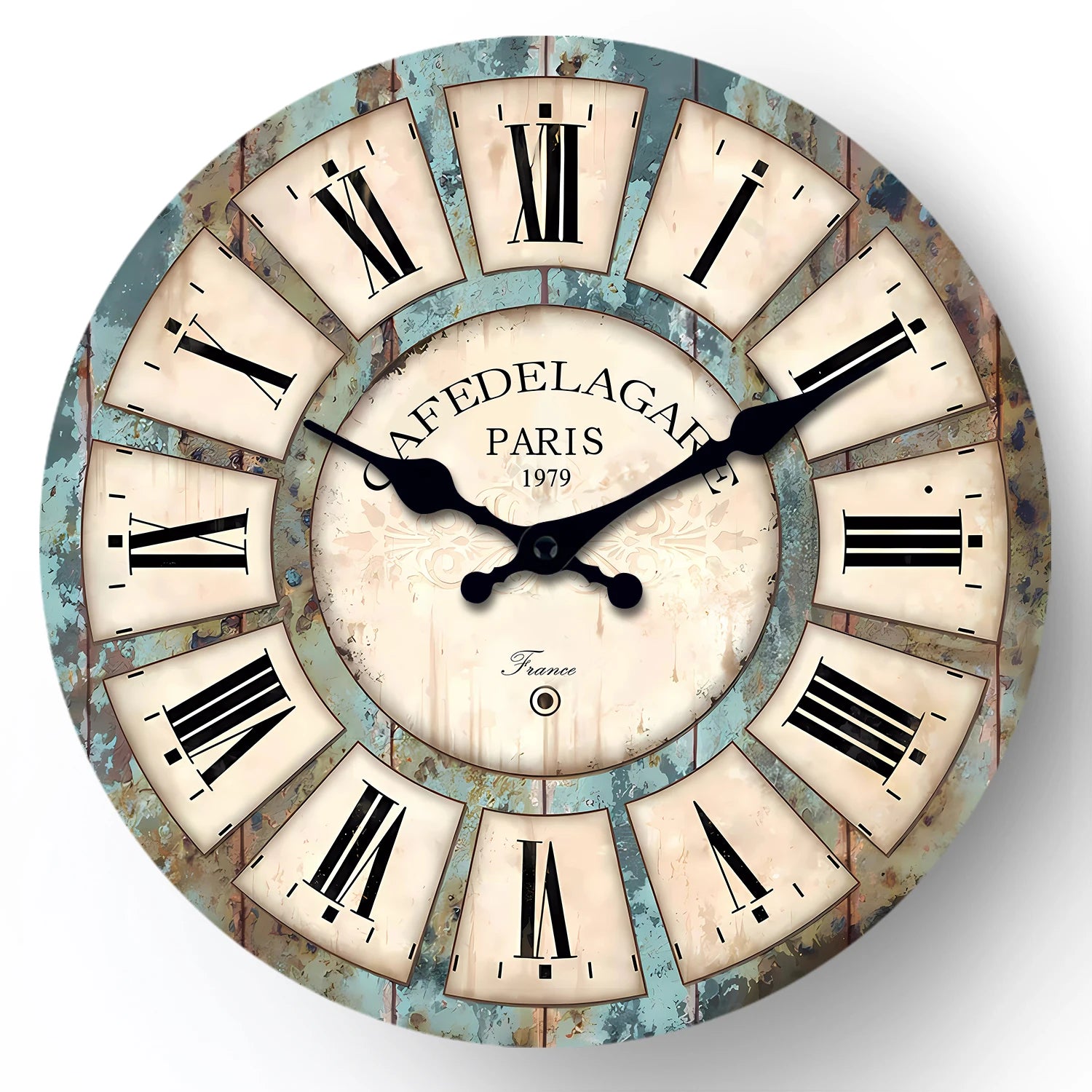 Un Horloge Murale Ronde En Bois De Style Rétro Country, Horloge Murale Design Texture Bois, Horloge Décorative Silencieuse Et Sans Goutte À Piles Pour La Cuisine, Le Salon, Le Bureau, La Salle De Bain, La Chambre 10 Pouces 12 Pouces 14 Pouces 16 Pouces (Sans Batterie)