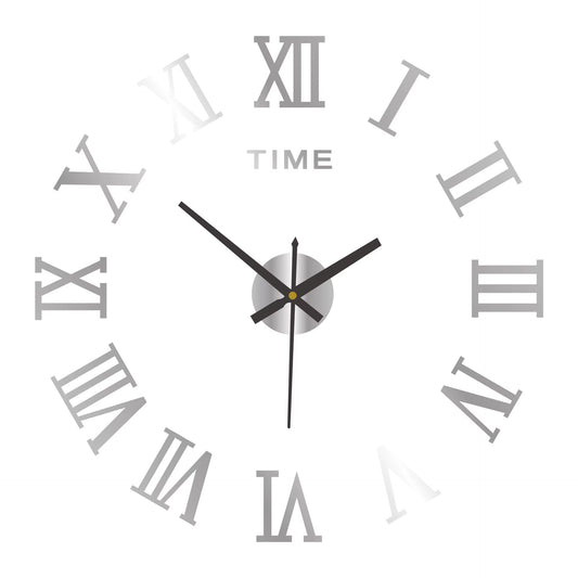 3D Acrylic Digital Wall Clock Roman Numerals Design Mirror Wall Clock Fashion Large round Wall Clock DIY Self Adhesive Clocks