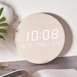 Horloge Murale LED Digitale "Nordic Connect" – Bois, Date & Température - Vignette | La Belle Horloge