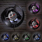 Horloge Murale Vinyle "Chevaux Sauvages" – Design Équin 3D & Éclairage LED - Vignette | La Belle Horloge