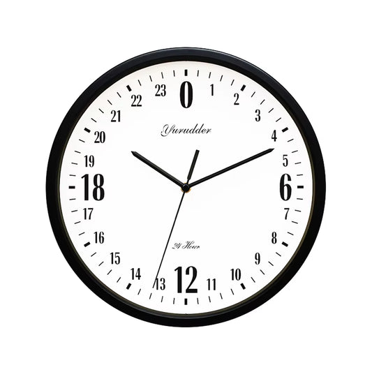 Newest 24 Hour Dial Design 12 Inches Step Metal Frame Modern Fashion Decorative round Wall Clock