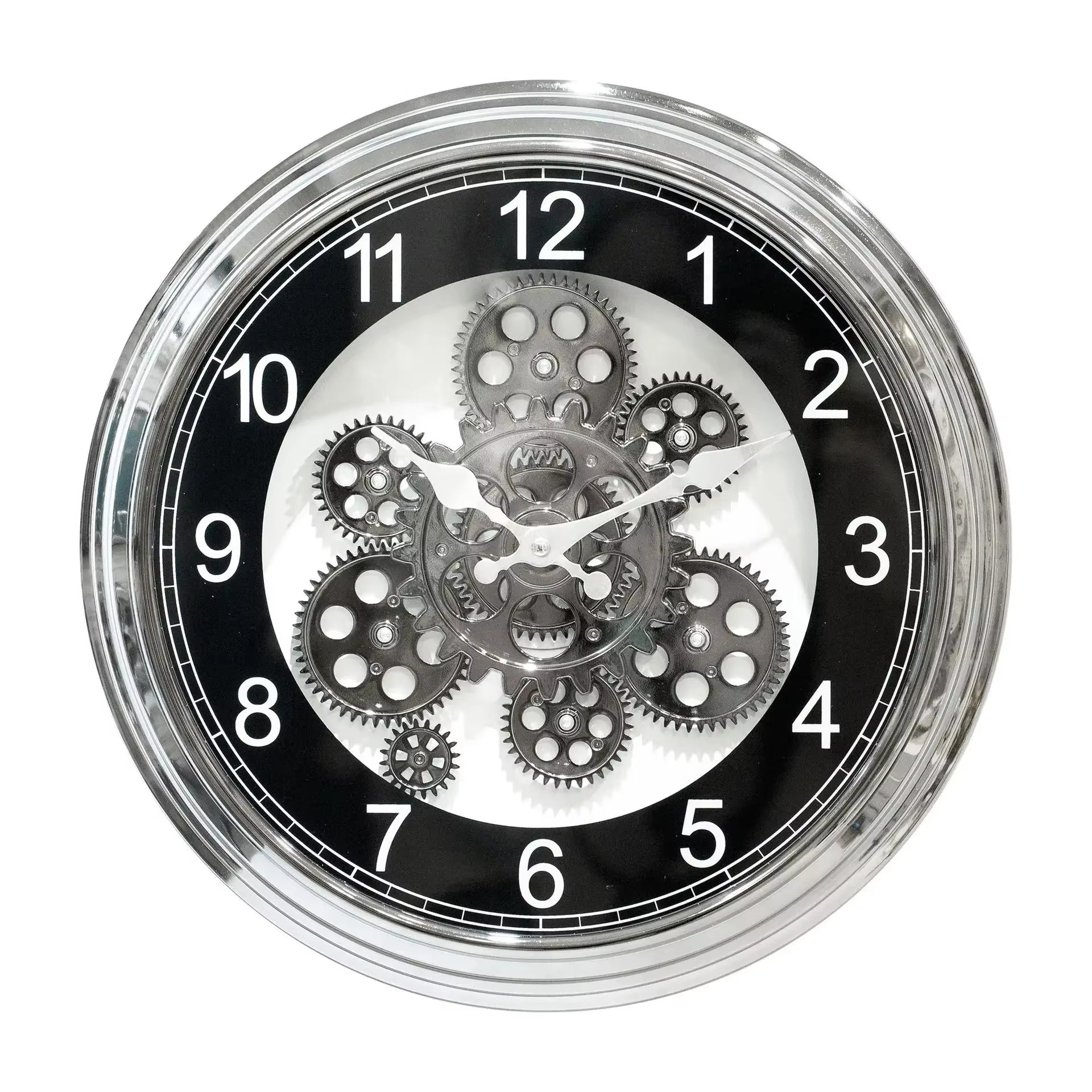 Transparent Steampunk Moving Gears Wall Clocks Vintage Industrial Large Rustic Gear Clock Modern Real Moving Gear Wall Clock