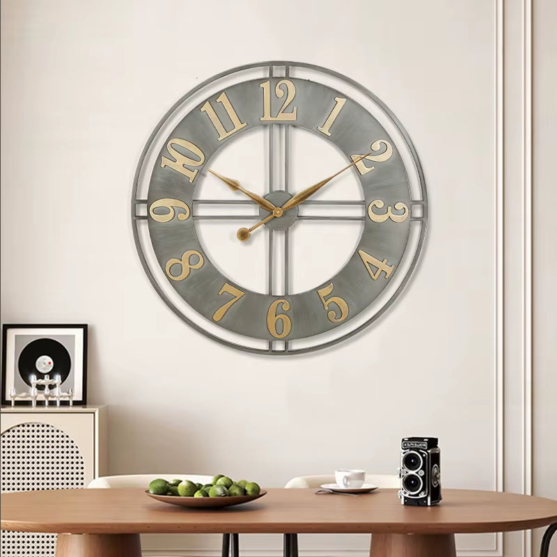 American Retro Wrought Iron Wall Clock 60CM