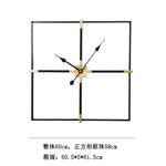 Horloge Murale Carrée "Industrial Loft" – Design Géométrique en Métal Noir & Or - Vignette | La Belle Horloge