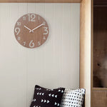 Horloge Murale "Nordic" en Bois Naturel – Design Épuré & Chiffres Découpés (30cm) - Vignette | La Belle Horloge