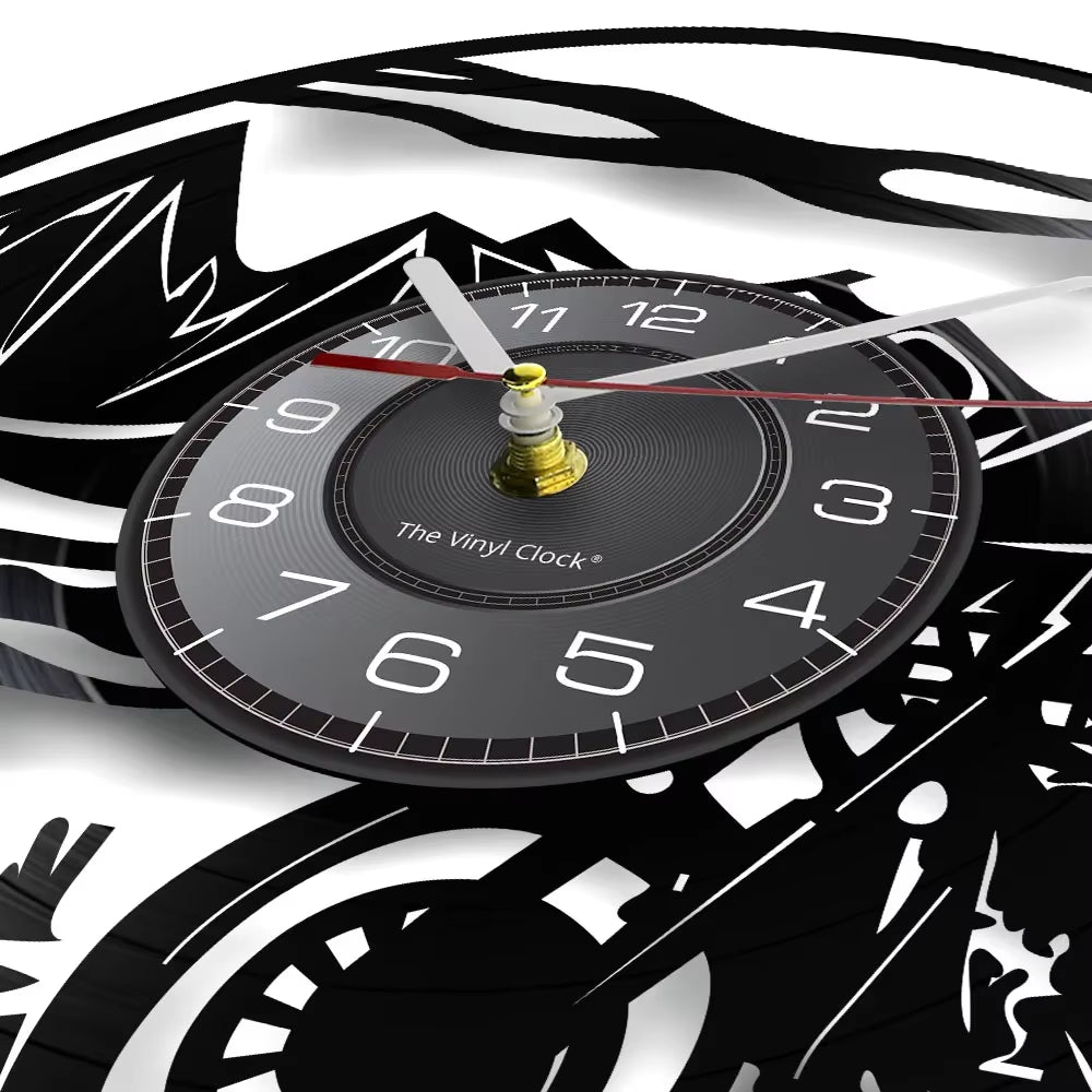 Classic Motorcycle Vinyl Record Wall Clock for Living Room Man Cave Home Decor American Chopper Mute Watch Motorbike Rider Gift
