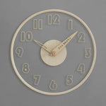 Horloge Murale Lumière — Bois Clair & Fond Gris Contemporain - Vignette | La Belle Horloge