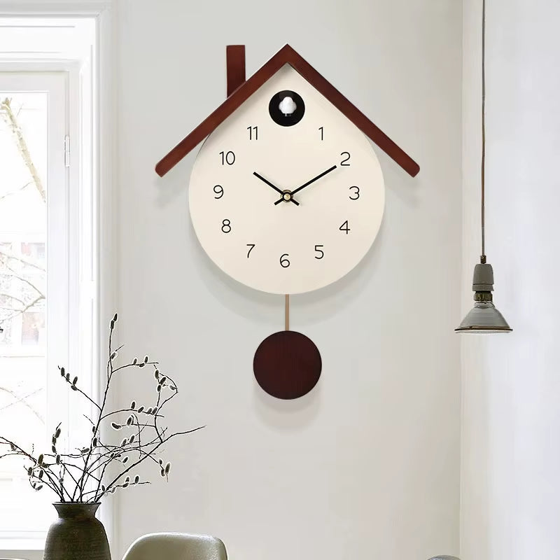 Maple Leaf Cuckoo Clock Bird Chirping Clock Wall Clock Cuccu Watch Kids Bedroom Decoration Study Room Home Decor