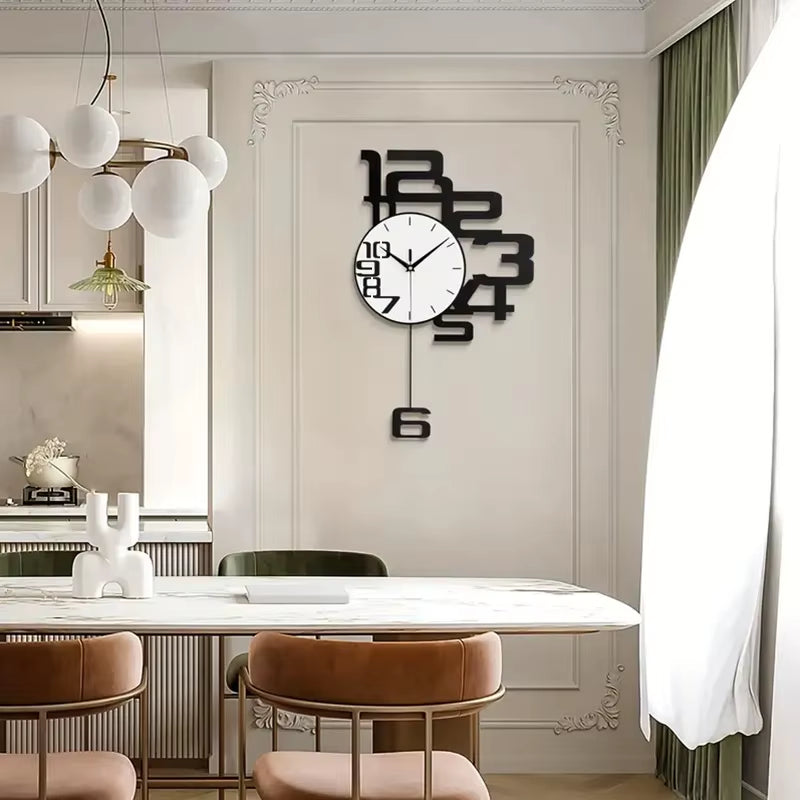 Art Decoration Swing Clock Large Living Room Luxury Home Decoration Creative Clock Silent Wall Clock Bedroom Restaurant Clock