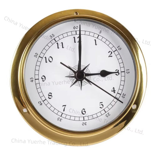 Rtcx-Clock, Wall Mounted Tester Copper Shell Marine for Weather Station, Wall Hanging Boat Using Clock, 98Mm 115Mm 145Mm