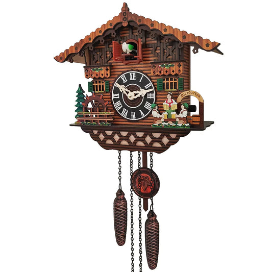 Wooden Clock Wall Mounted Clock Bird Alarm Clock Cuckoo Clocks for Home Kid'S Room Decoration