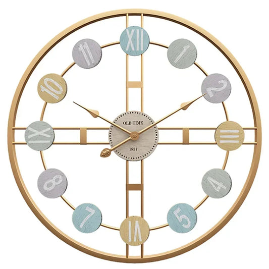 Grande Horloge Murale Vintage En Métal, Fonctionnement Silencieux, Design Mécanique, Accessoire De Décoration De Chambre, Décoration Moderne Pour La Maison, Horloge.