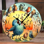 Horloge Murale Oiseaux Chanteurs Illustration – Aquarelle Nature Silencieuse - Vignette | La Belle Horloge