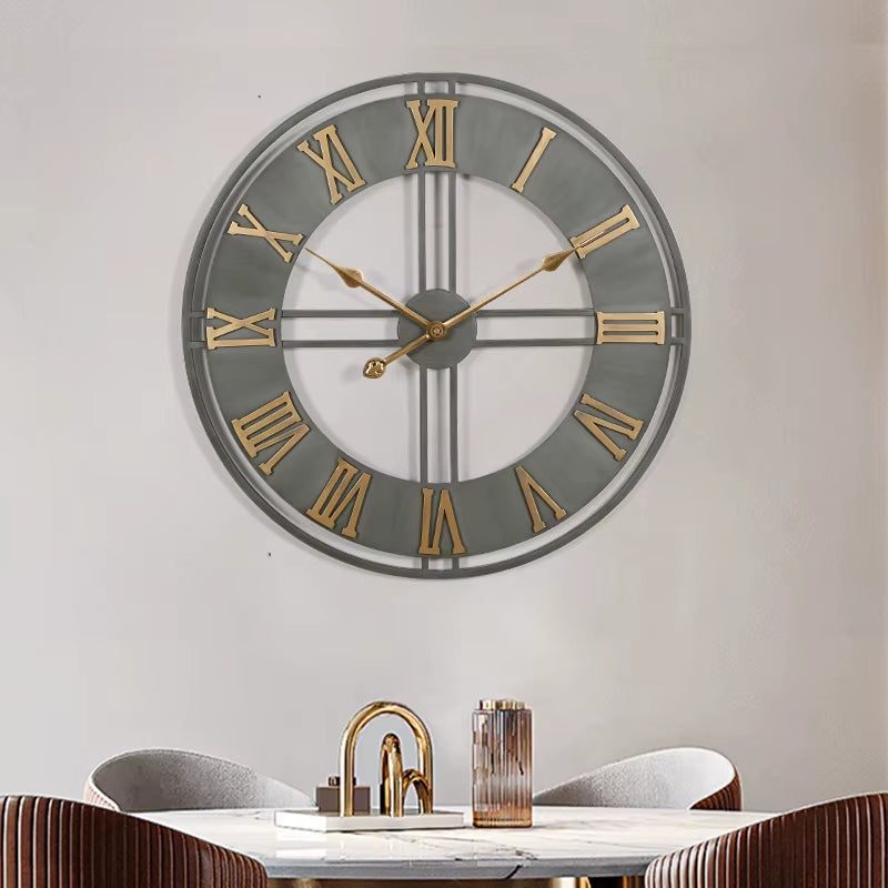 American Retro Wrought Iron Wall Clock 60CM