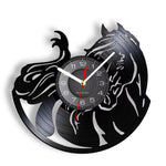 Horloge Murale Vinyle "Chevaux Sauvages" – Design Équin 3D & Éclairage LED - Vignette | La Belle Horloge