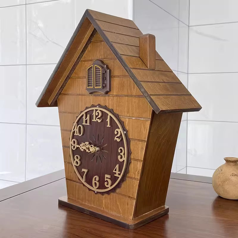 Vintage Nordic Wooden Cuckoo Clock Silent Electronic Smart Wall Clock for Kids Room Living Room Home Decor Cuccu Watch