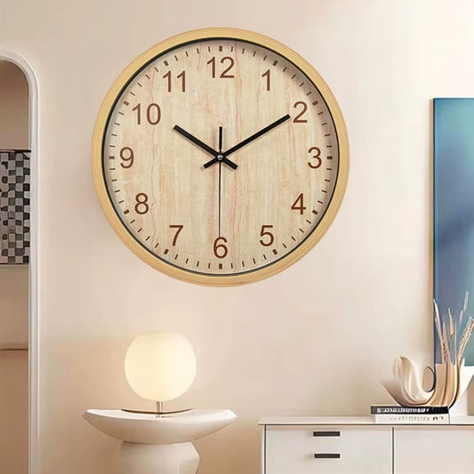 12 Inch Nordic Minimalism Wooden Wall Clock Mute Non-Ticking Three-Dimensional Suitable for Study Library Bedroom Living Room