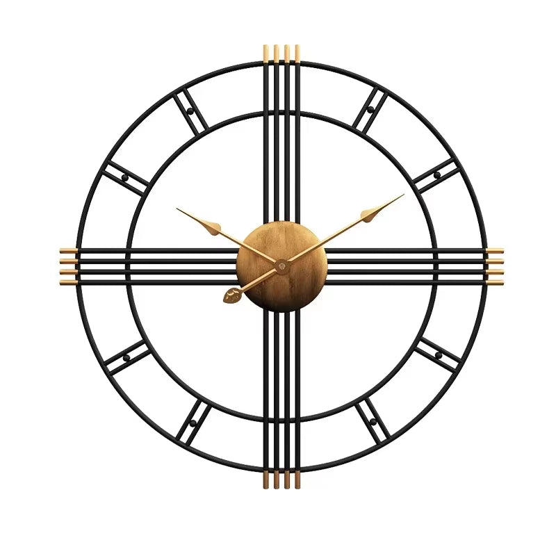 80Cm Simple Wall Clock European Style Wrought Iron Living Room Clocks Creative Fashion Mute Home Modern Decorative Clock