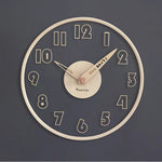 Horloge Murale Lumière — Bois Clair & Fond Gris Contemporain - Vignette | La Belle Horloge