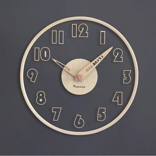 Simple Fashion Solid Wood Glass Wall Clock Transparent Home Clock Wall Mount Light Luxury Scandinavian Creative Decor