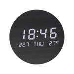 Horloge Murale LED Digitale "Nordic Connect" – Bois, Date & Température - Vignette | La Belle Horloge