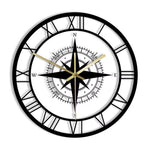 Horloge Murale "Compass Rose Nautical" – Design Boussole & Rétro Voyageur - Vignette | La Belle Horloge