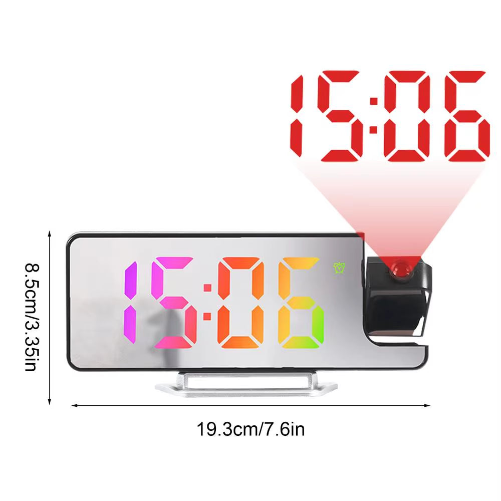 Digital Projection Clock Multifunctional Indoor Outdoor Digital Alarm LED Display Bedside Desktop Clock Home Dorm Office Decor