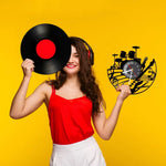 Horloge Vinyle Guitare Rock — Déco Murale Musicien - Vignette | La Belle Horloge