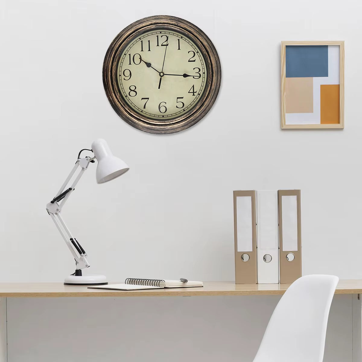 Large Wall Clock Retro Hanging Clock Non Ticking Western Classical Silent Clocks for Bedroom Living Room Modern Home Decoration