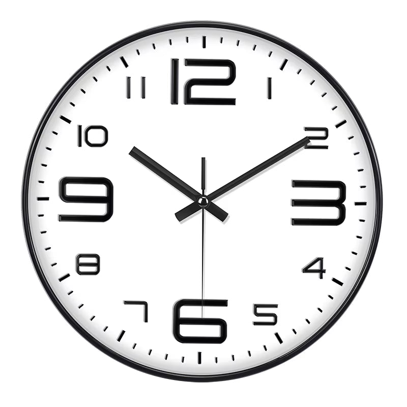 12 Inch Modern Quartz Wall Clock Large Cubic Digital Clock Easy to Read Silent Non Ticking Clock for Living Room Kitchen