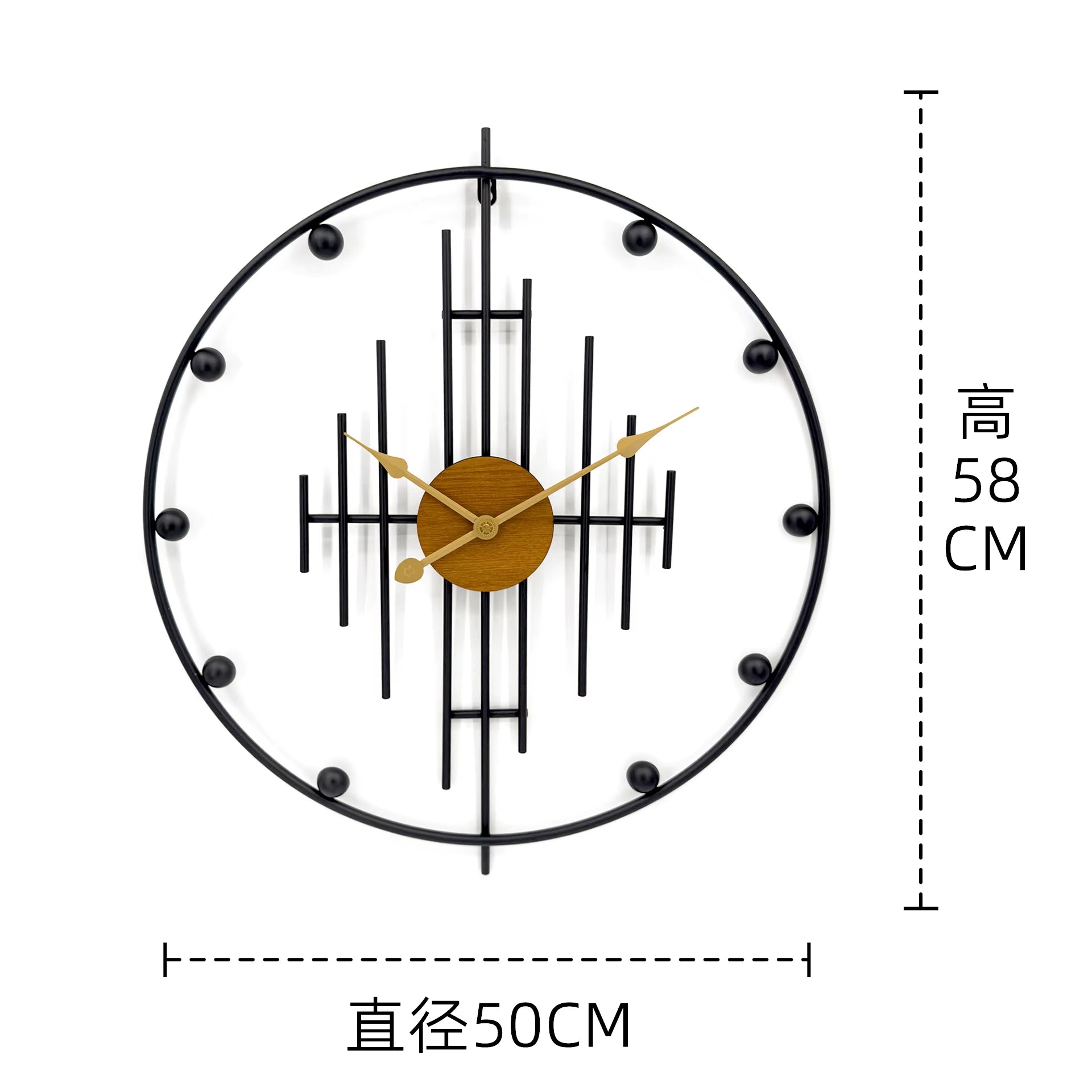 Modern Minimalist and Fashionable Living Room Clock, High-End Creative Iron Decoration Clock