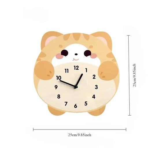 Rocking Cute Cat Wall Clock Living Room Decoration Simple Fashion Wall Clock Mute Punch Free Cartoon Wall Clock