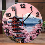 Horloge Murale Japonaise Silencieuse – Mont Fuji et Cerisiers - Vignette | La Belle Horloge