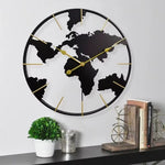 Horloge Murale "Mappemonde" – Design Industriel Moderne & Carte du Monde en Métal - Vignette | La Belle Horloge