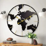 Horloge Murale "Mappemonde" – Design Industriel Moderne & Carte du Monde en Métal - Vignette | La Belle Horloge
